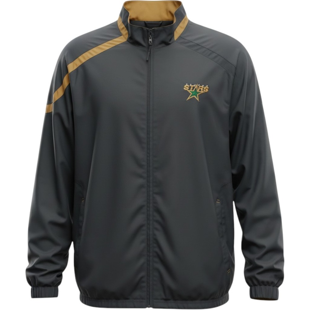 Reebok Dallas Stars NHL Center Ice Track Jacket Mens XL Gray Full Zip Hockey
